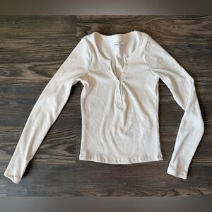 Hollister Long Sleeve Waffle Knit Henley